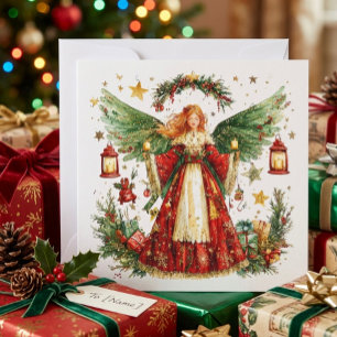 Cartes Pour Fêtes Annuelles Ange de Noël et baies d'hiver
