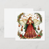 Cartes Pour Fêtes Annuelles Ange de Noël et étoiles de nuit (Devant / Derrière)