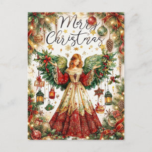 Cartes Pour Fêtes Annuelles Ange de Noël et lanternes illuminées Joyeux Noël