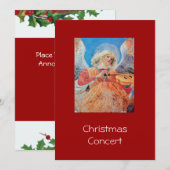 CARTES POUR FÊTES ANNUELLES ANGE DE NOËL MUSICAL (Devant / Derrière)