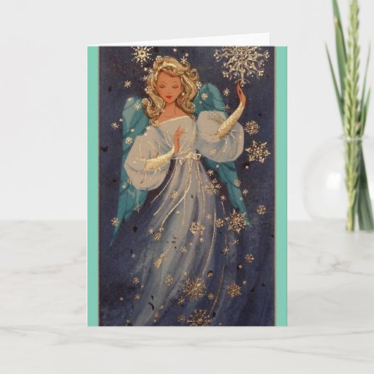 Cartes Pour Fêtes Annuelles Ange de Noël Vintage (Devant)