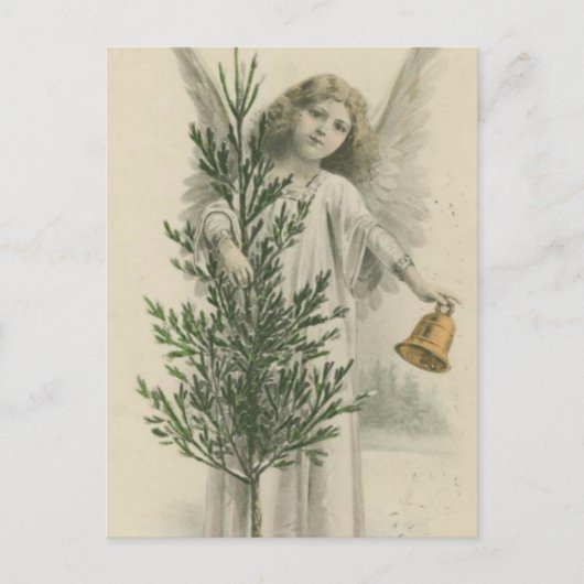 Cartes Pour Fêtes Annuelles Ange de Noël Vintage (Devant)