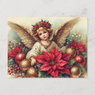 Cartes Pour Fêtes Annuelles Ange de Noël vintage avec ornements