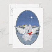 Cartes Pour Fêtes Annuelles Ange de Noël Westie (Devant / Derrière)