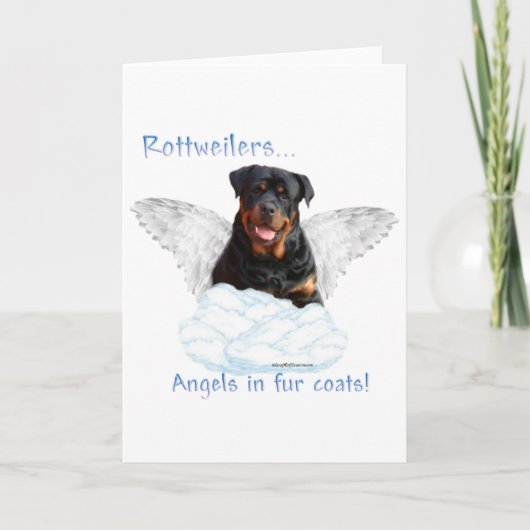 Cartes Pour Fêtes Annuelles Ange de rottweiler (Devant)