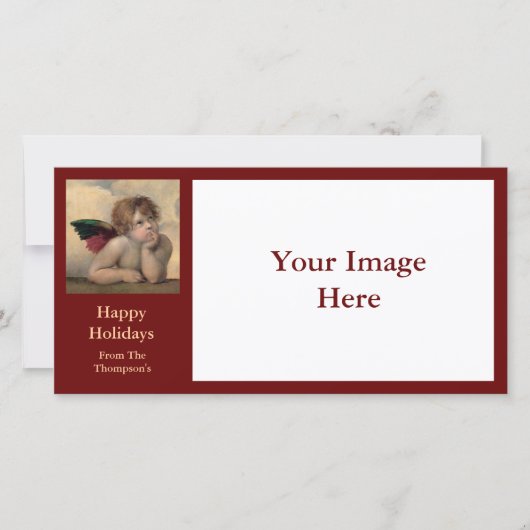 Cartes Pour Fêtes Annuelles Ange de Sistine Madonna par Raphael (Devant)