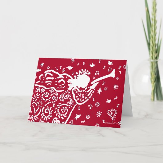 Cartes Pour Fêtes Annuelles Ange de trompette (Devant)