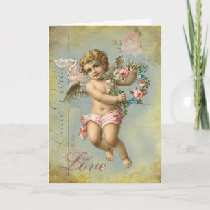 Cartes Pour Fêtes Annuelles Ange de Valentine (bleu)