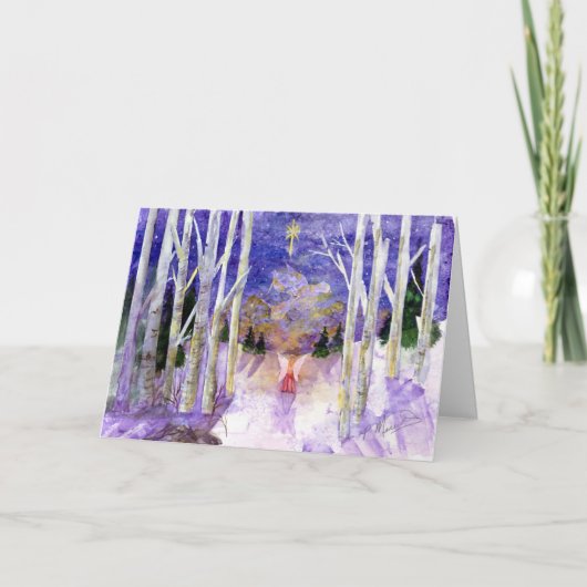 Cartes Pour Fêtes Annuelles Ange Dove Noël (Devant)