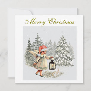 Cartes Pour Fêtes Annuelles Ange et enfant de Noël vintage