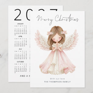 Cartes Pour Fêtes Annuelles Ange Fantaisiste Calendrier 2027 Joyeux Noël