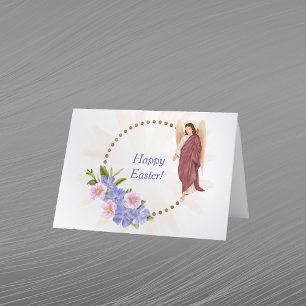 Cartes Pour Fêtes Annuelles Ange floral violet de Pâques