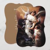 Cartes Pour Fêtes Annuelles Ange gardien avec prière (Devant / Derrière)