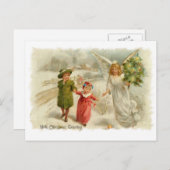 Cartes Pour Fêtes Annuelles Ange guide (Devant / Derrière)