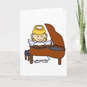 Cartes Pour Fêtes Annuelles Ange merveilleux de fille jouant le piano