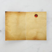 CARTES POUR FÊTES ANNUELLES ANGE MUSICAL EN ROUGE ET OR (Intérieur)