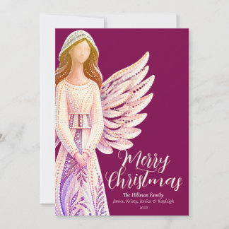 Cartes Pour Fêtes Annuelles Ange personnalisé Joyeux Noël Mûre Famille
