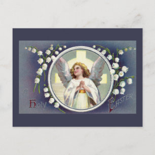 Cartes Pour Fêtes Annuelles Ange vintage et muguet de Pâques