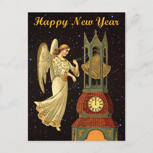 Cartes Pour Fêtes Annuelles ange vintage nouvel an (Devant)