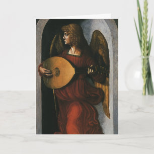 Cartes Pour Fêtes Annuelles Angel avec Lute par Léonard de Vinci Noël