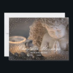 Cartes Pour Fêtes Annuelles Angel Christian Christmas Winter Holiday Cards<br><div class="desc">Religious Christmas cards featuring a praying angel,  snowflakes and stars.</div>