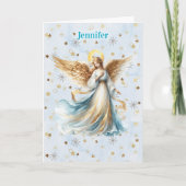 Cartes Pour Fêtes Annuelles Angel Christmas Blessing Add Signature Religious (Devant)
