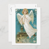 Cartes Pour Fêtes Annuelles Angel de Christmas (Devant / Derrière)