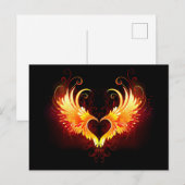 Cartes Pour Fêtes Annuelles Angel Fire Heart with Wings (Devant / Derrière)