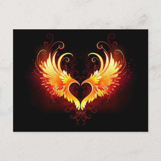 Cartes Pour Fêtes Annuelles Angel Fire Heart with Wings (Devant)