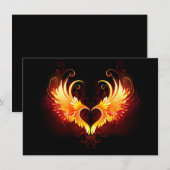 Cartes Pour Fêtes Annuelles Angel Fire Heart with Wings (Devant / Derrière)