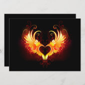 Cartes Pour Fêtes Annuelles Angel Fire Heart with Wings (Devant / Derrière)