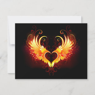 Cartes Pour Fêtes Annuelles Angel Fire Heart with Wings