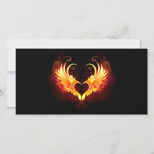 Cartes Pour Fêtes Annuelles Angel Fire Heart with Wings (Devant)