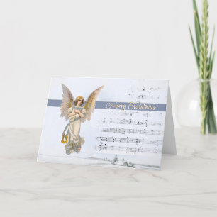 Cartes Pour Fêtes Annuelles Angel Music Joyeux Noël Blue Sky Snow