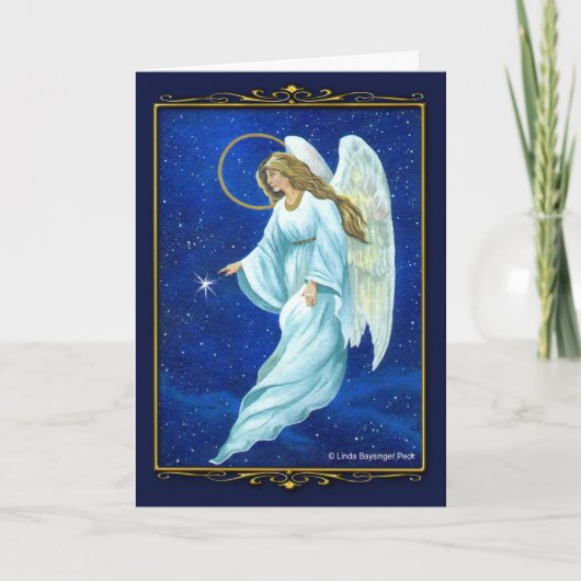 Cartes Pour Fêtes Annuelles Angel Nocturne (Devant)