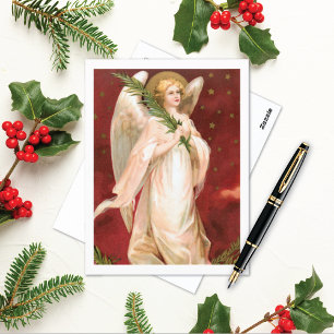 Cartes Pour Fêtes Annuelles Angel vintage avec Halo