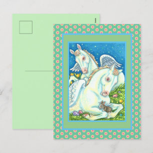 Cartes Pour Fêtes Annuelles ANGELS DE PÂQUES, BLANCS, BUNNIES ET OEUFS mignons