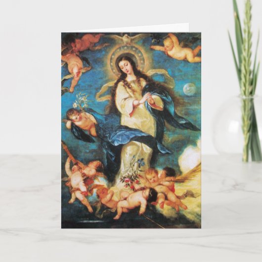 Cartes Pour Fêtes Annuelles Angels et Immaculée Conception de la Vierge (Devant)