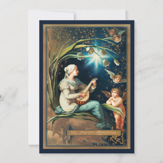 Cartes Pour Fêtes Annuelles Angels Wishing Merry Christmas Holiday Card