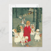 Cartes Pour Fêtes Annuelles Anges de la forêt de Noël (Devant / Derrière)