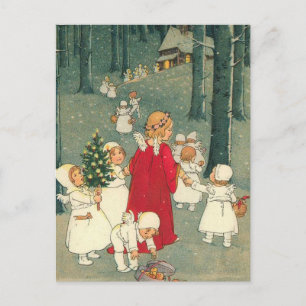Cartes Pour Fêtes Annuelles Anges de la forêt de Noël