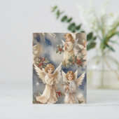 Cartes Pour Fêtes Annuelles Anges de l'aquarelle de Noël (Debout devant)