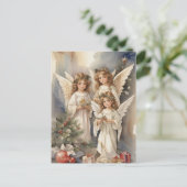 Cartes Pour Fêtes Annuelles Anges de l'aquarelle de Noël (Debout devant)