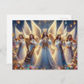 Cartes Pour Fêtes Annuelles anges de Noël avec instruments de musique (Devant / Derrière)