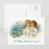 Cartes Pour Fêtes Annuelles Anges de Noël de chant (Devant / Derrière)