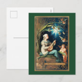 Cartes Pour Fêtes Annuelles Anges de Noël, étoiles, femmes et lune (Devant / Derrière)