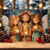 Cartes Pour Fêtes Annuelles Anges de Noël Fantaisistes Avec Des Bougies