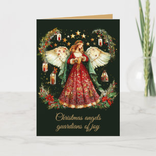 Cartes Pour Fêtes Annuelles Anges de Noël, gardiens de joie.