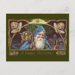 Cartes Pour Fêtes Annuelles Anges de Noël victoriens Bleu Noël Art Vintage