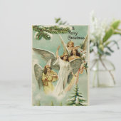 Cartes Pour Fêtes Annuelles Anges de Noël Vintage (Debout devant)